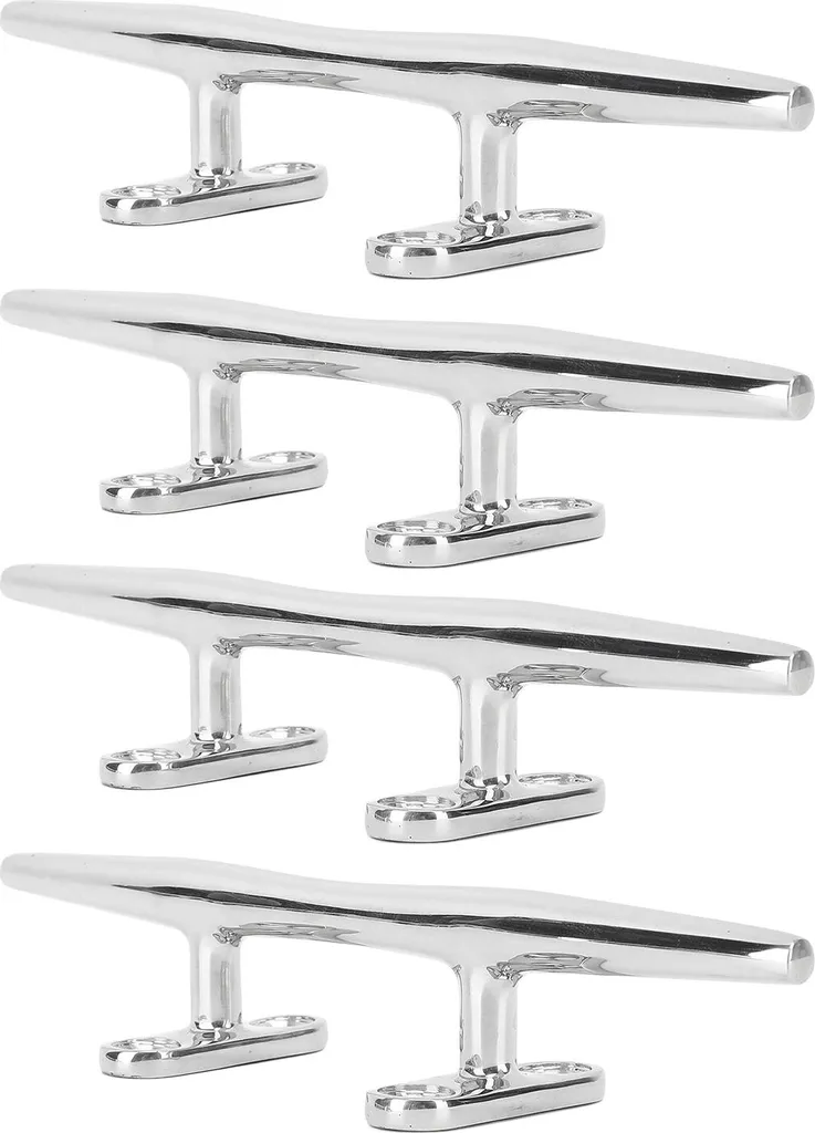 Stop Corrosion : 4 Taquets d'Amarrage Inox 20cm pour Yachts et Bateaux