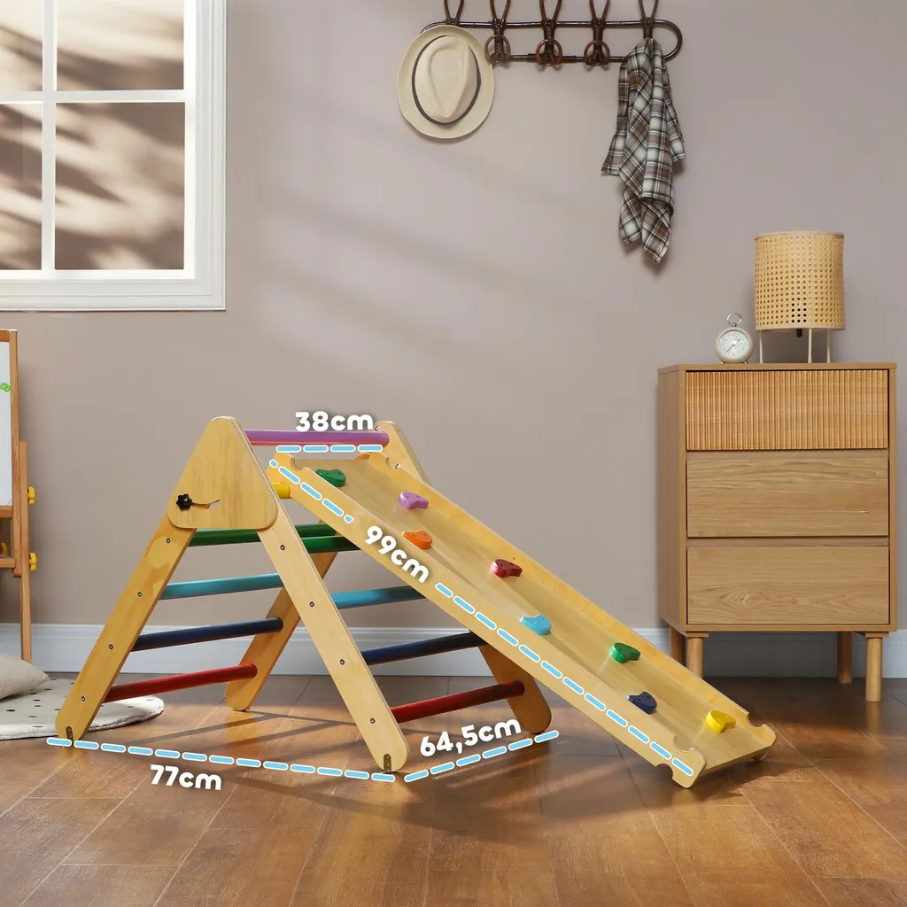 Module de motricité libre pour enfant, triangle et toboggan de salon - 5