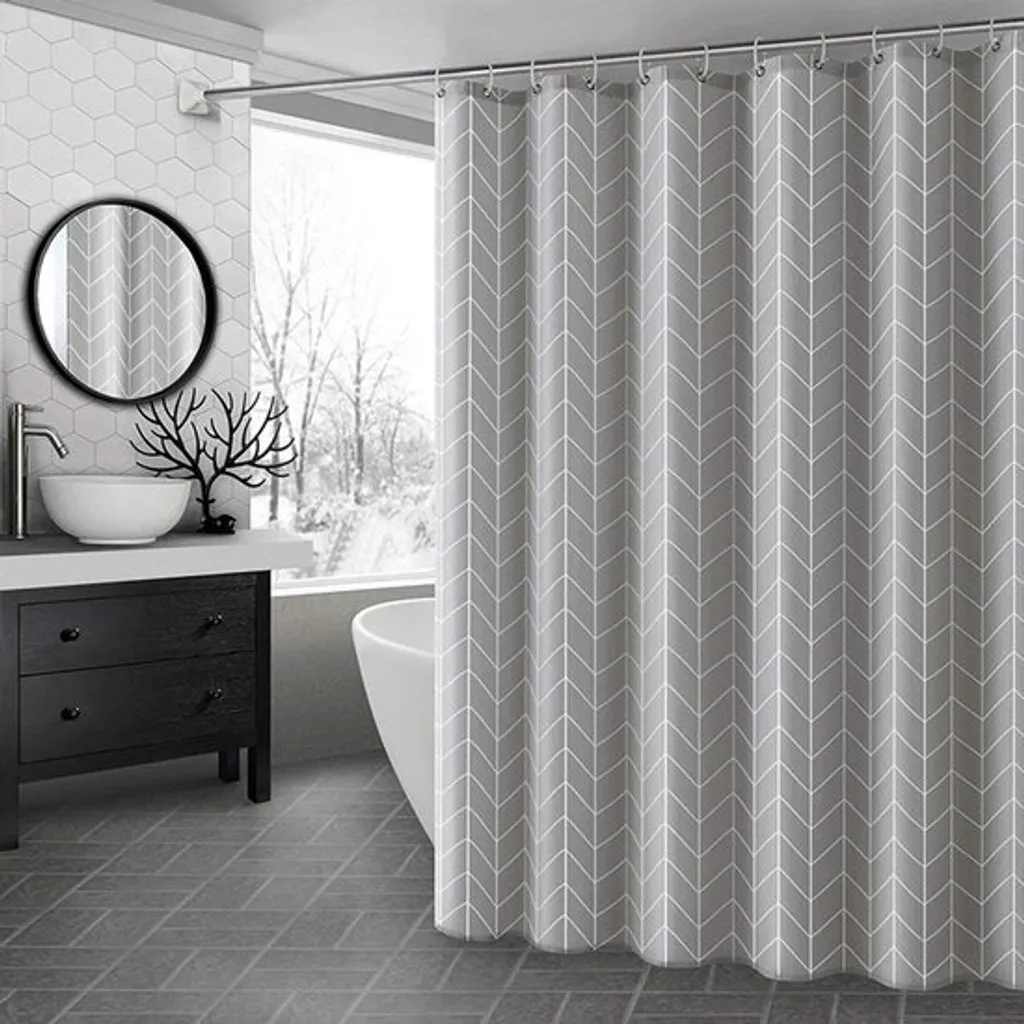 Rideau de Douche Lesté 180x180 cm Gris Stone Polyester de Qualité