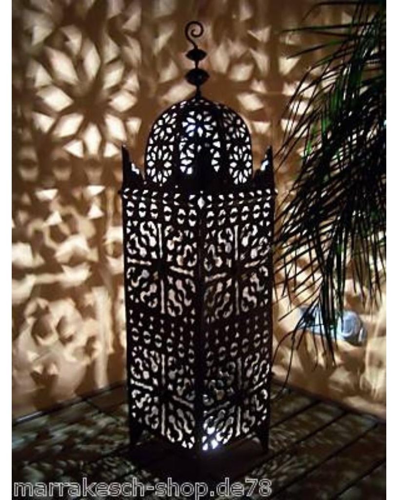 Lanterne orientale en métal noir Frane 105cm | Lanterne de Image du produit 