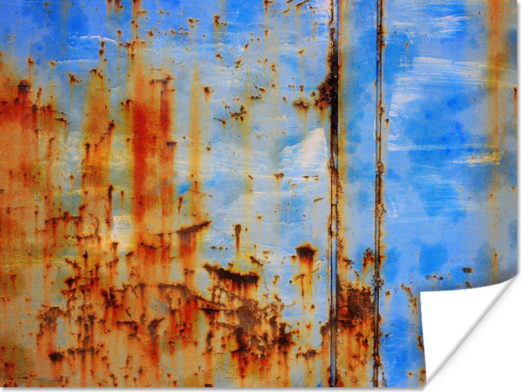 MuchoWow Poster Stahl - Rost - Vintage 160x120 cm - Foto Plakat