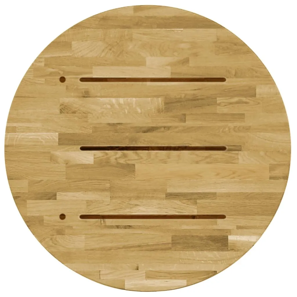 Piano Tavolo Rotondo Rovere Massello 500mm 23mm vidaXL | Offerta Legno Vero