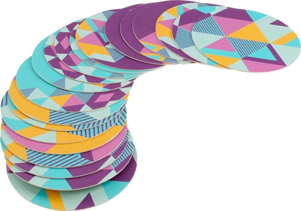 Tasty "Urban Oasis" Bierdeckel mit 4 Designs, 20 Stück, bunte Getränkeuntersetzer aus Pappe schützen vor Flecken auf Tischen