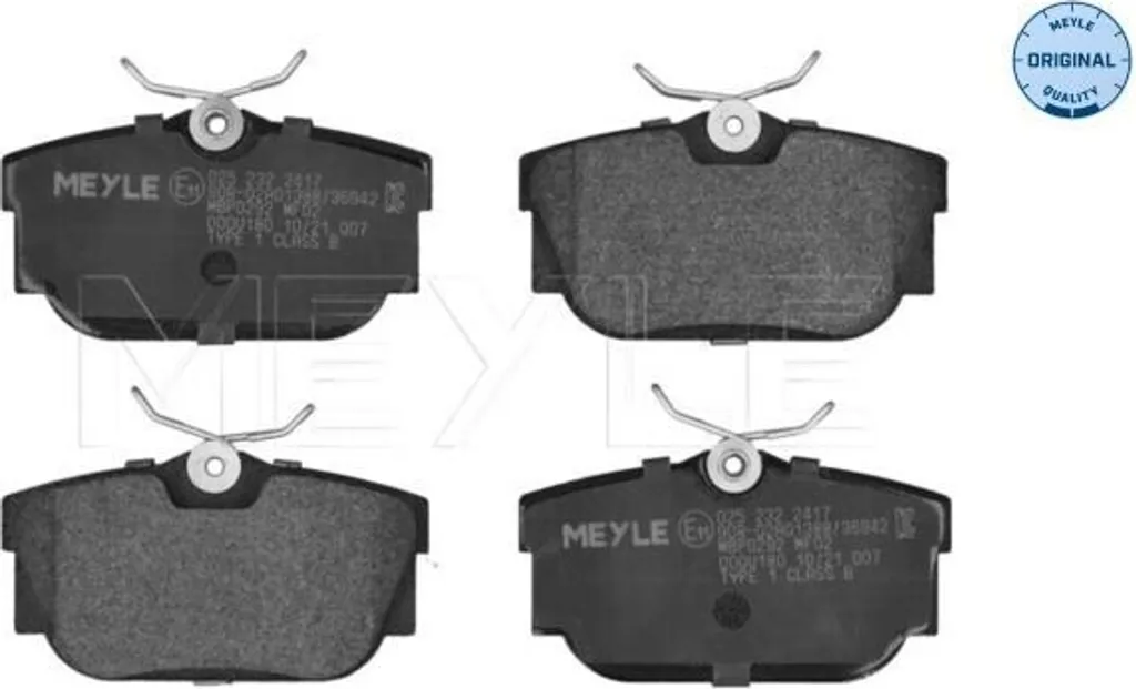 Finis les sifflements : Plaquettes arrière MEYLE 0252322417 pour VW T4