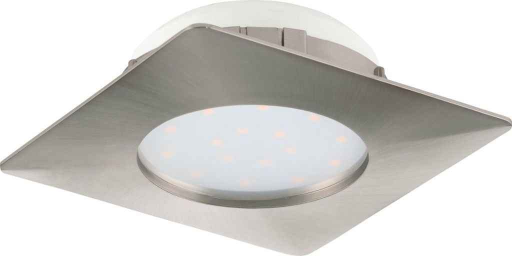 EGLO Einbaustrahler Pineda, Deckenspot, Kunststoff in nickel-matt, warmweiß
