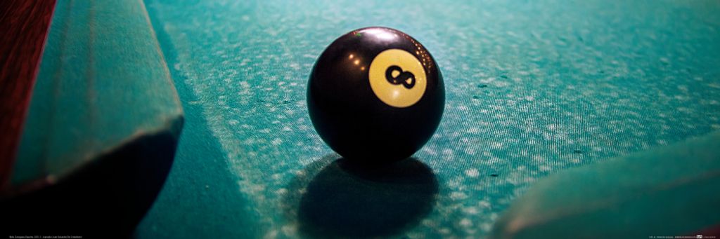 Billard Kunstdruck Bild - Schwarze Acht (30 x 91 cm)
