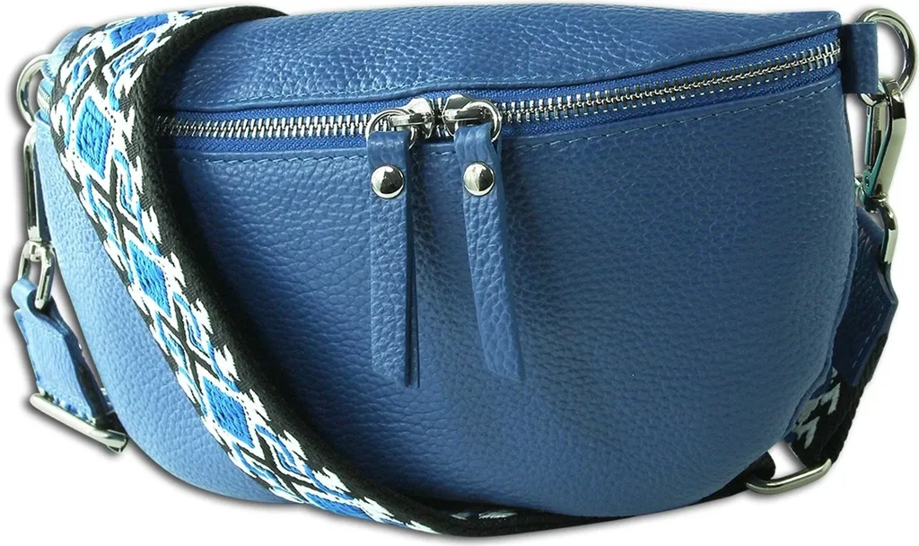 Sac banane Toscanto vert multicolore en cuir véritable OTT807BM chic