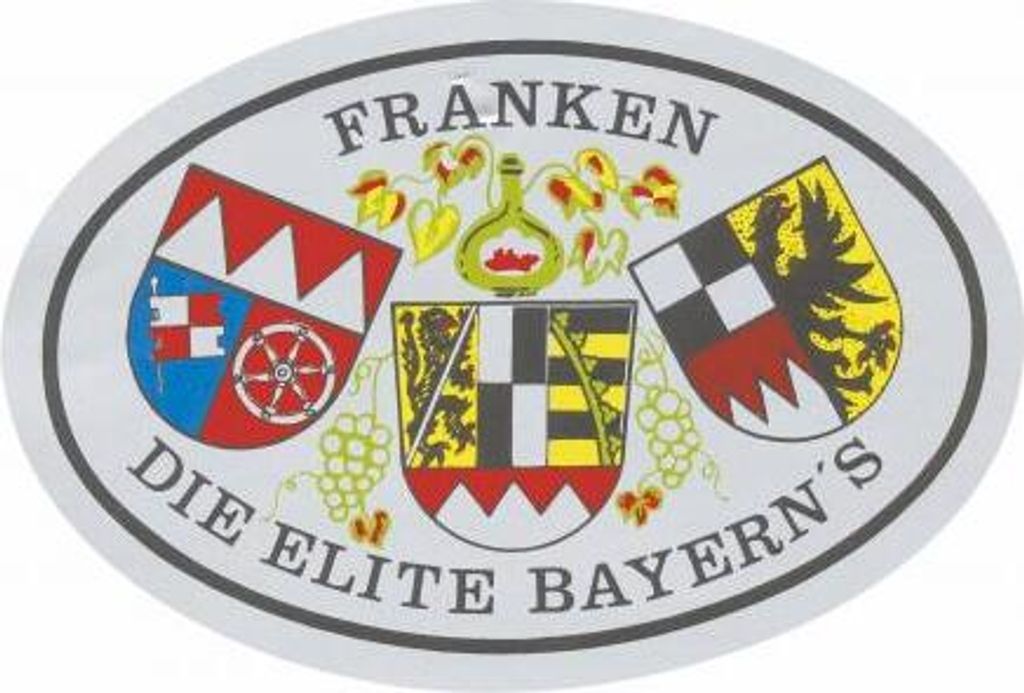 Aufkleber Wappen mit - FRANKEN DIE ELITE BAYERNS - 301445 - Gr. ca. 17,5 x 12cm