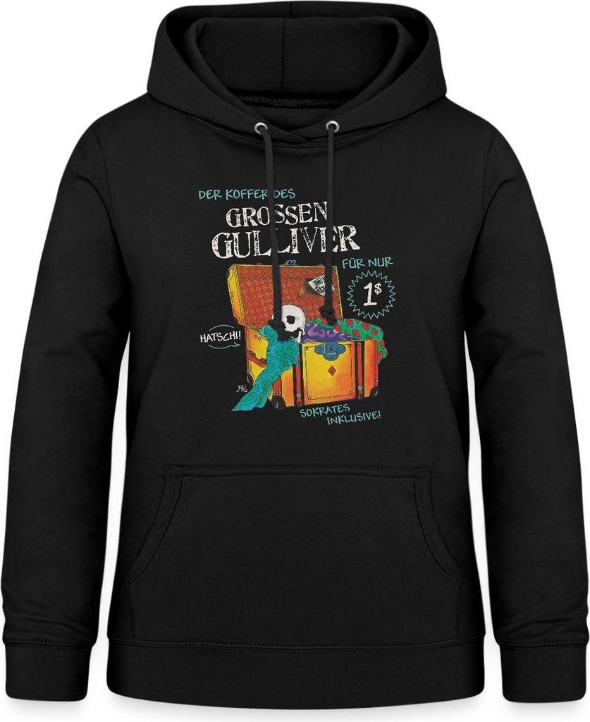 Spreadshirt Die Drei Fragezeichen Und Der Sprechende Totenkopf Damen Hoodie, S, Schwarz
