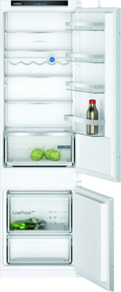 Siemens iQ300 KI87VVSE0 Einbau-Kühl-Gefrier-Kombination mit Gefrierbereich unten, 177.2 x 54.1 cm Frontansicht geöffnet