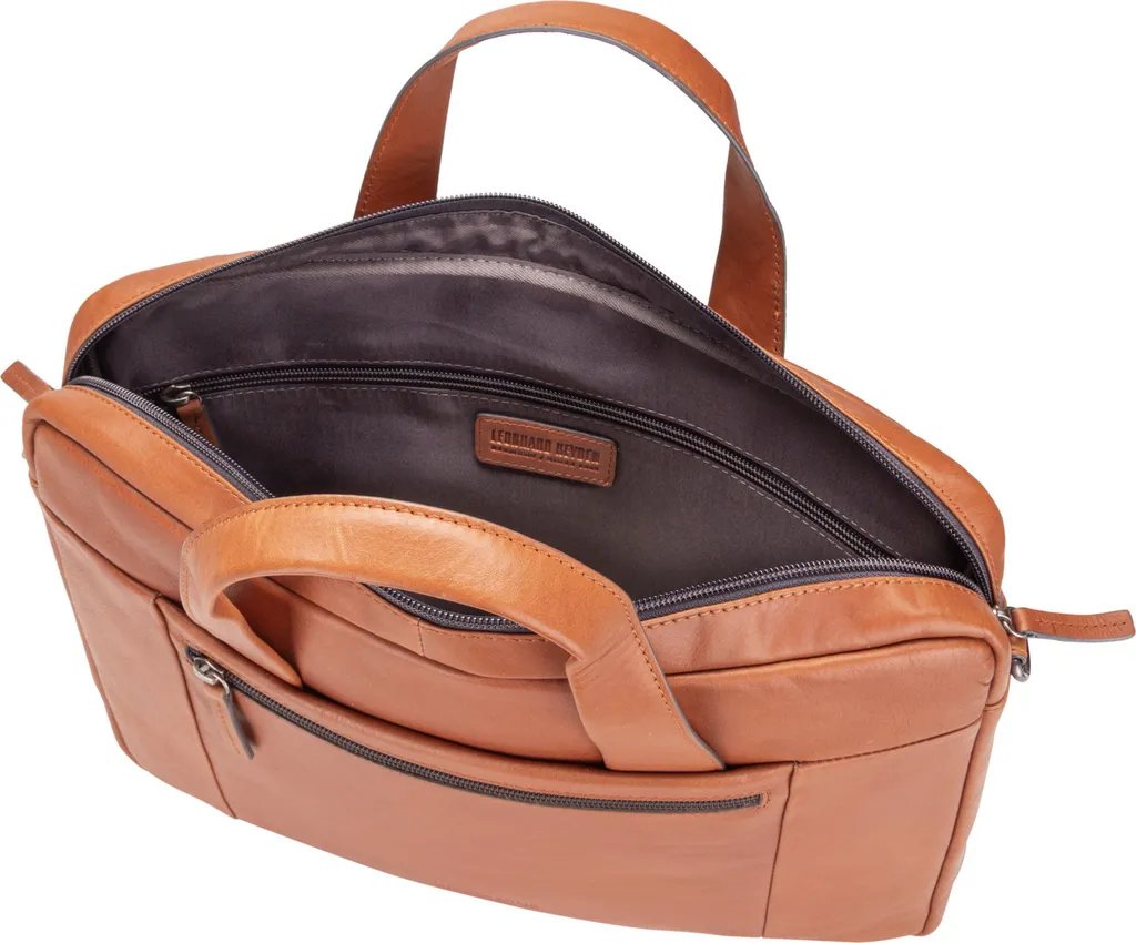 Mallette de Travail Zippée en Cuir Véritable avec Compartiment Unique - 7