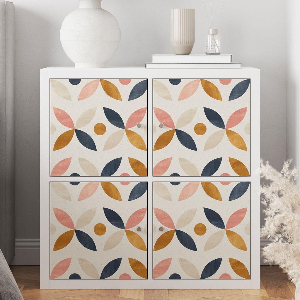 M?belaufkleber – Lumaléa – Blumen-Design – Klebefolie + GL?NZENDER Schutz – 1 Aufkleber – 60 x 60 cm
