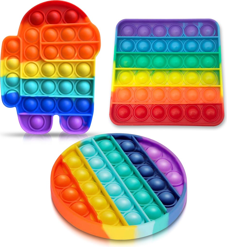 3x Fidget Toy Push it Pop up Bubbles Beruhigung Spielzeug Kids TikTok ReisespielAuswahl:5_3x Mix