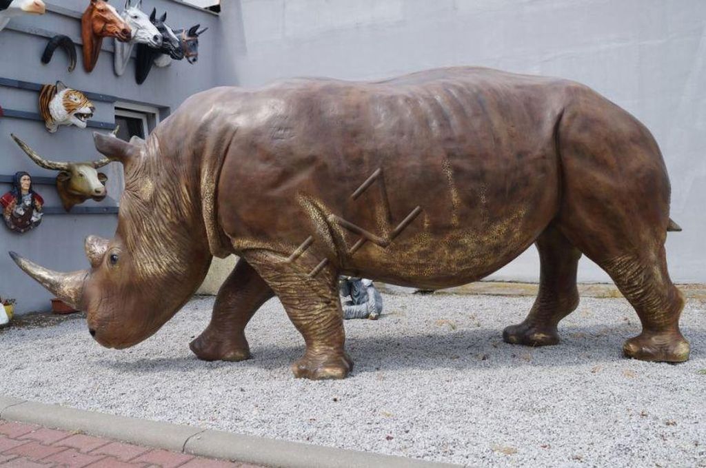 Design Nashorn XXL Big Figur Statue Skulptur Figuren Skulpturen Garten Deko Neu