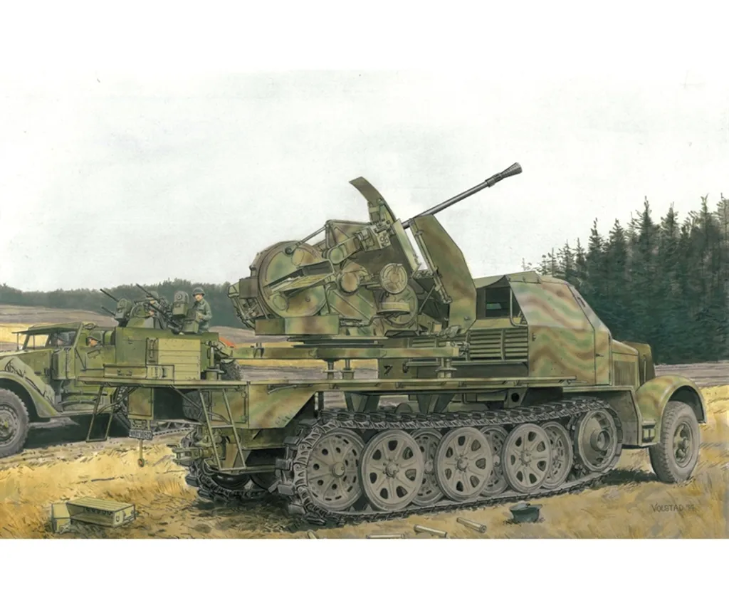 Dragon Sd.Kfz.7 Smart Kit avec Canon FlaK 43 3,7cm Maquette Haute Fidélité