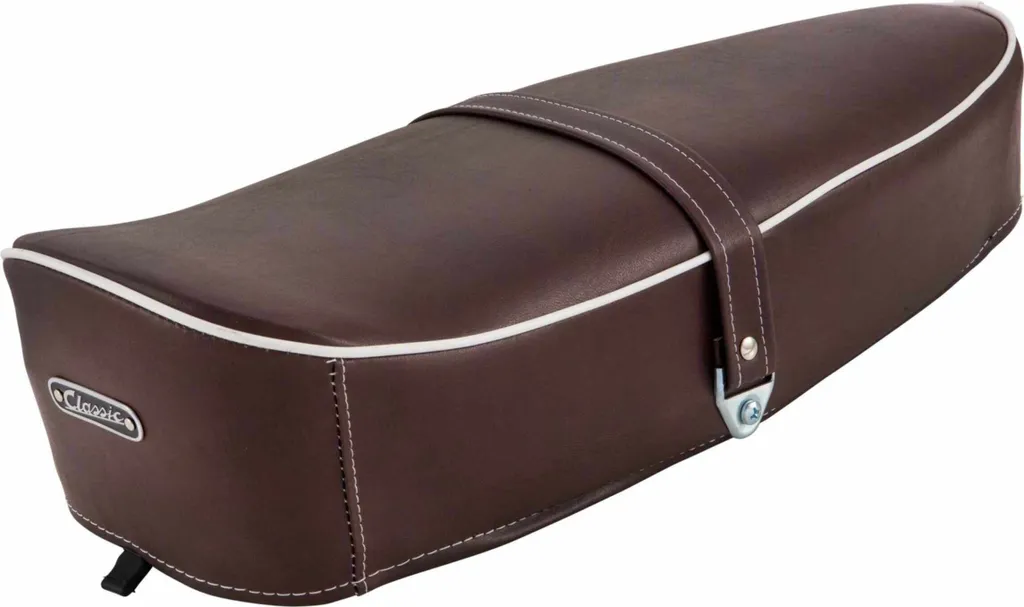 Selle SIP Classic vintage marron chocolat avec passepoil blanc sans antivol