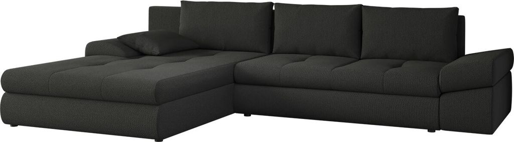 MIRJAN24 Ecksofa Bono, Schlaffunktion, Bettkasten, Polsterecke, Eckcouch, Polstersofa, Seite Universal (Farbe: Inari 95)