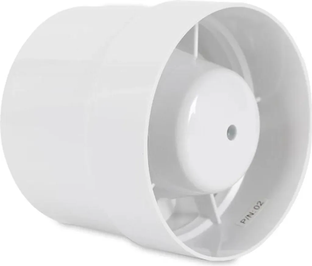 Ventilateur Tubulaire In-Line 100mm 100 m³/h Blanc pour Gaine d'Air