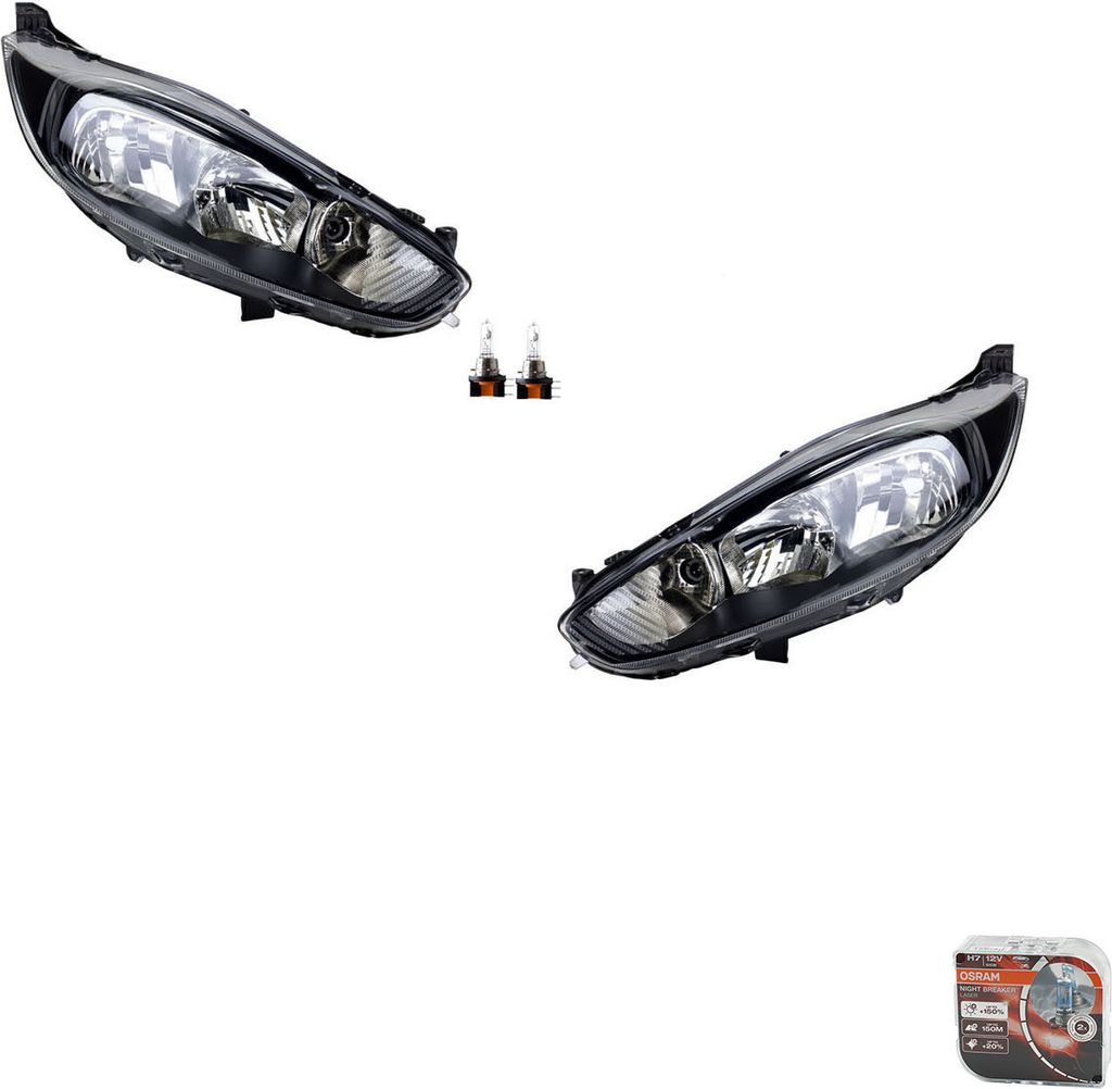 Scheinwerfer + Osram Night Breaker Laser passend für Ford Fiesta 08 12- H15 L R 1789946 1767024 1806749 1831958 1857449 1874083 1889780 2017807 Johns