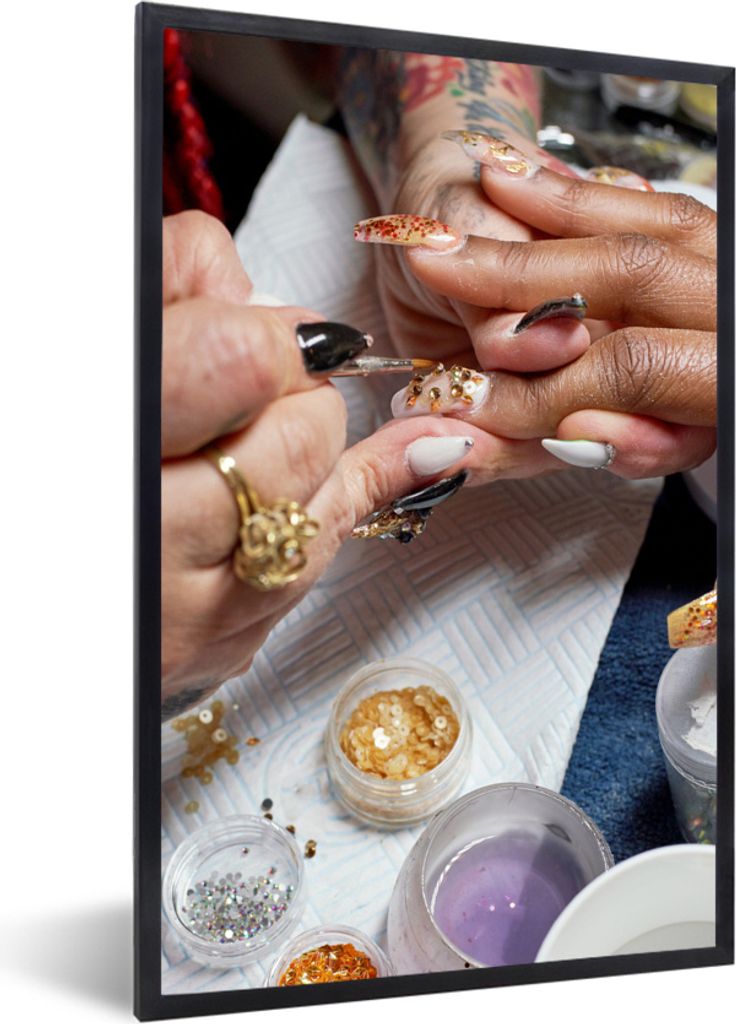 MuchoWow MuchoWow Gerahmtes Poster Nagelstudio 20x30 cm - Poster mit zchwarzem Bilderrahmen - Drucken - Bilder Poster im Rahmen