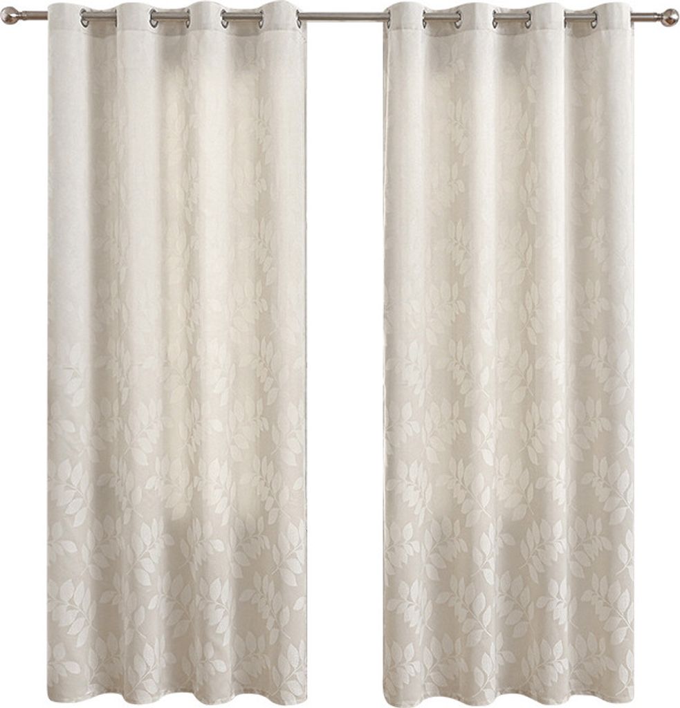 INF Eleganter Blatt-Jacquard-Verdunkelungsvorhang für Schlafzimmer A