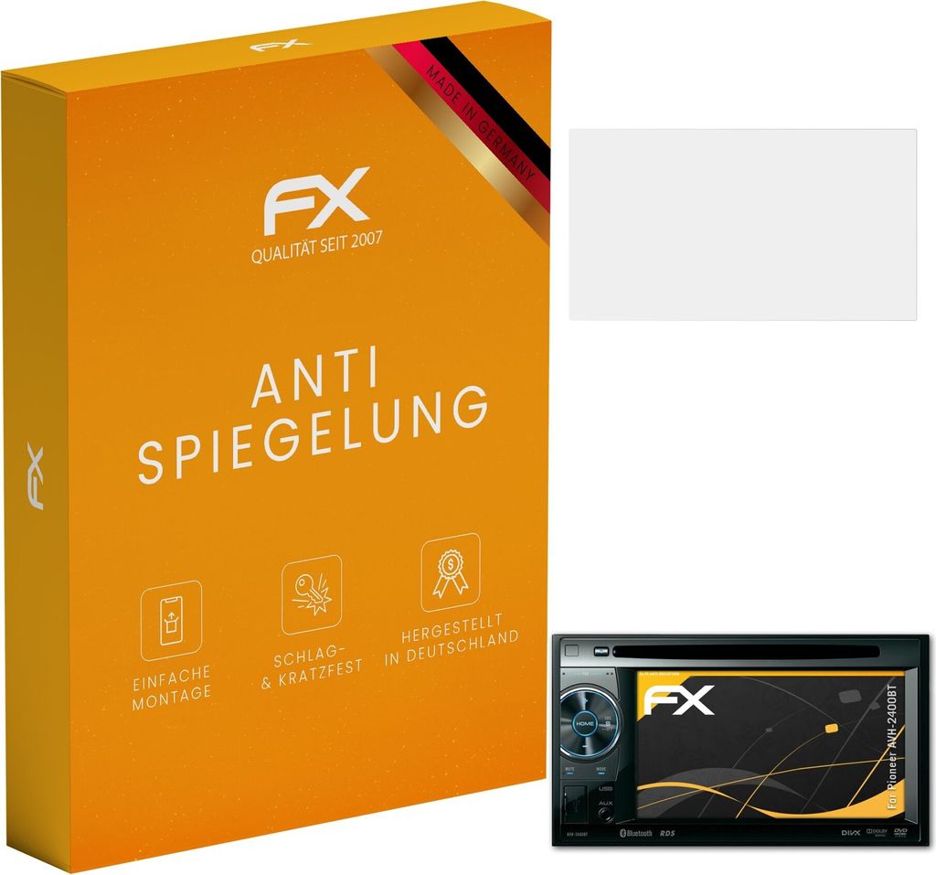 atFoliX FX-Antireflex 2x Schutzfolie kompatibel mit Pioneer AVH-2400BT Displayfolie