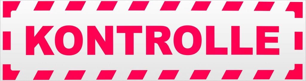 Kiwistar Kontrolle gestreift Magnetschild Schild magnetisch - 30cm Neonpink - Magnetfolie für Auto PKW Kfz