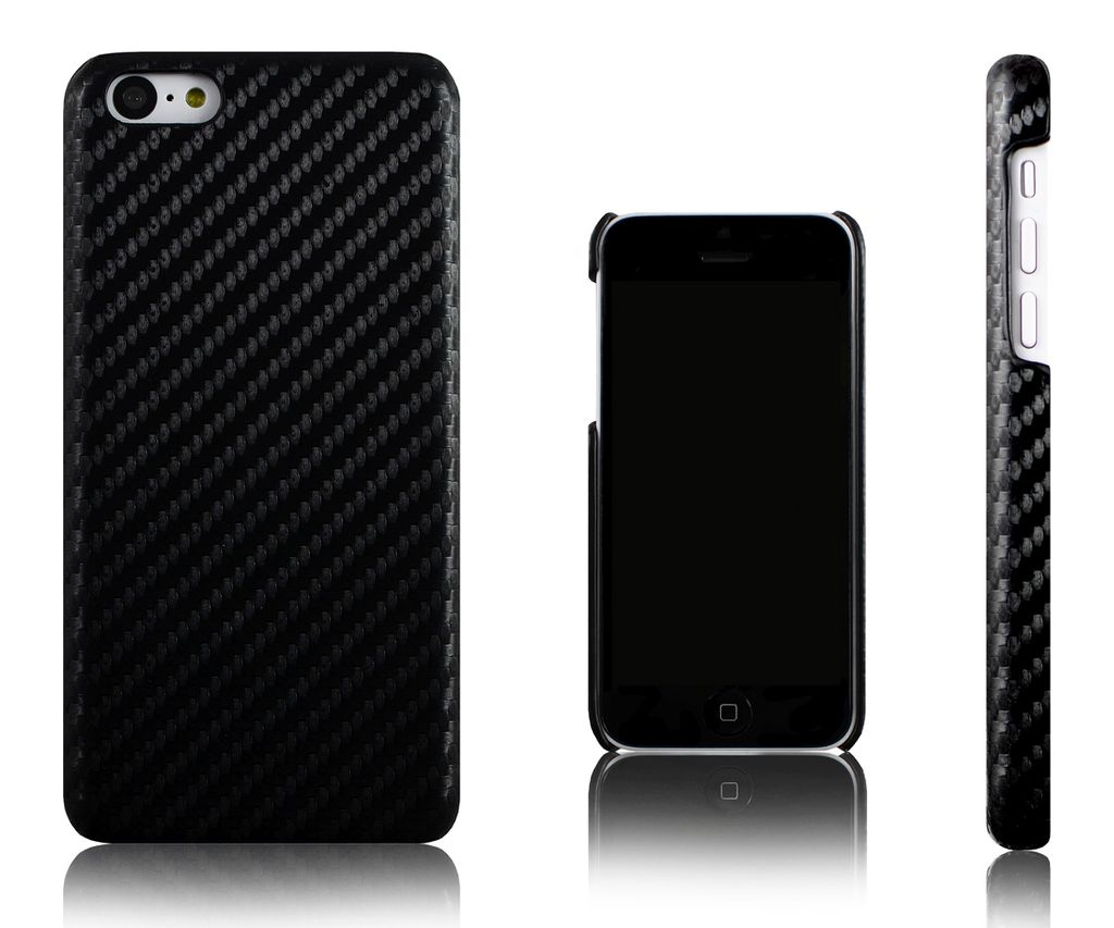 Xcessor Carbon Fiber Hartplastik Schutzhülle Für Apple iPhone 5C. Schwarz