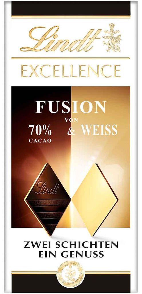 Lindt Excellence Fusion 70% & Weiße Schokolade Tafel 100g Produktbild 