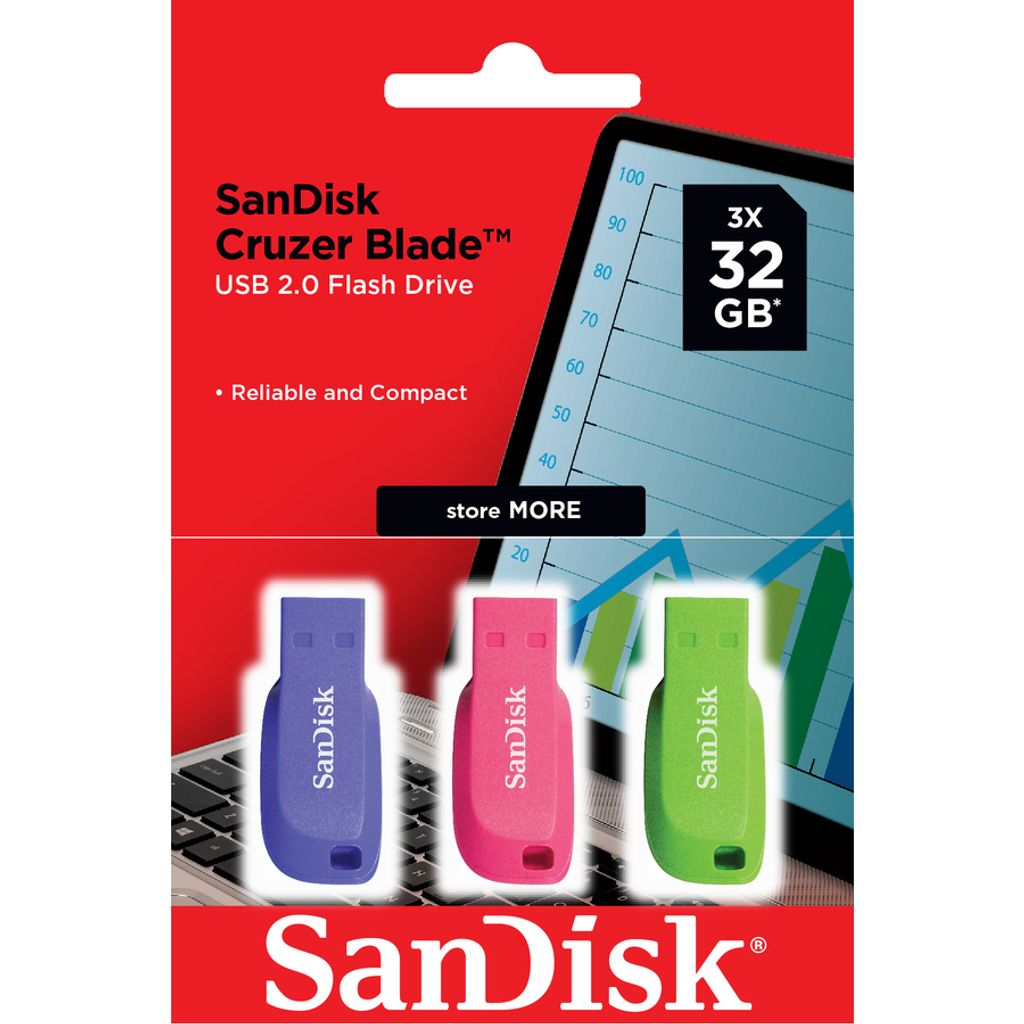 Sandisk USB Stick Cruzer Blade USB Flash Drive 3pack 32GB, Produktbild 