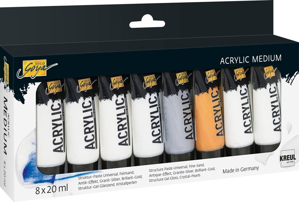 KREUL 85931 KREUL SOLO Goya Acrylmedium, 20 ml, set van 8 Productafbeelding 