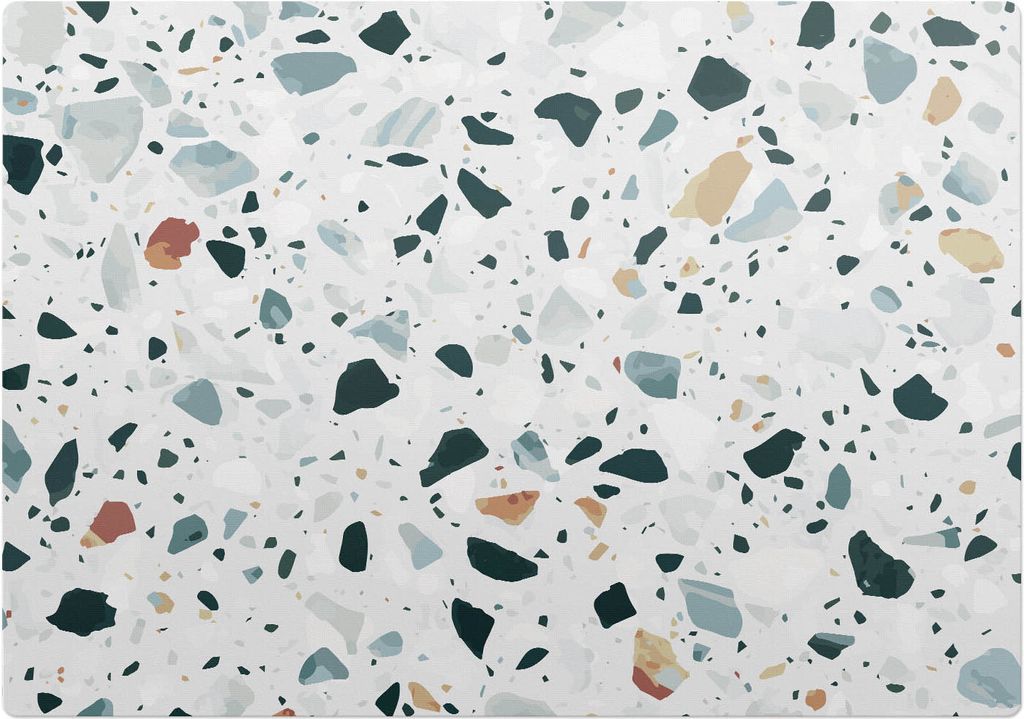 Terrazzo-Mosaik – Bodenschutzmatte – Stuhlunterlage 100x70 cm – Rutschfest – Hartbodenmatte