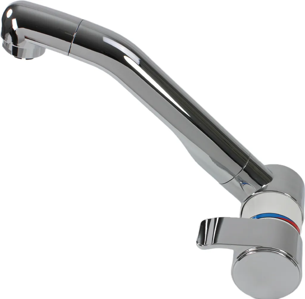 Robinet de cuisine London Parma blanc chrome pour aménagement de fourgon