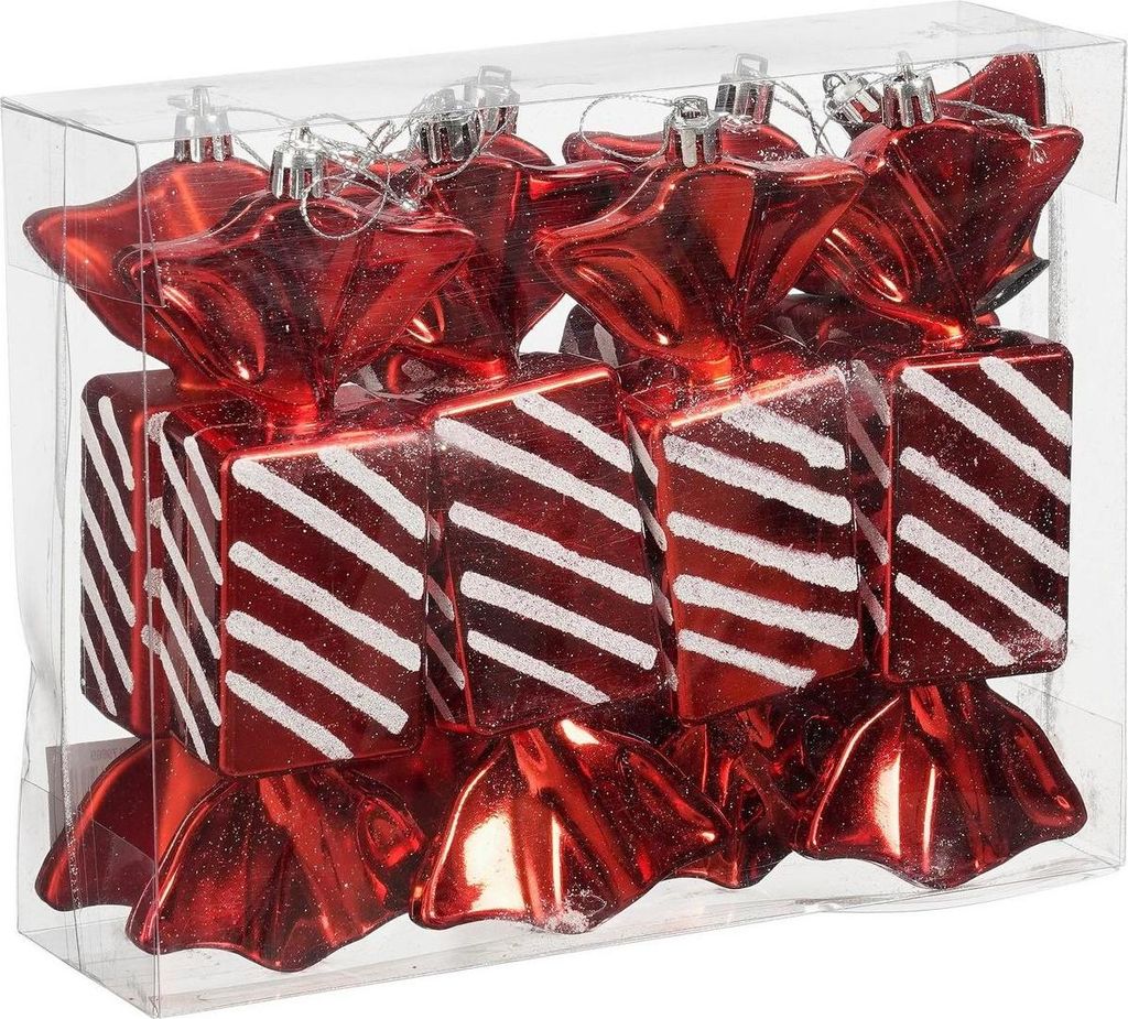 Bruchsichere Kunststoff-Formkugeln 15 cm – 8er Set Bonbons mit Mica-Effekt