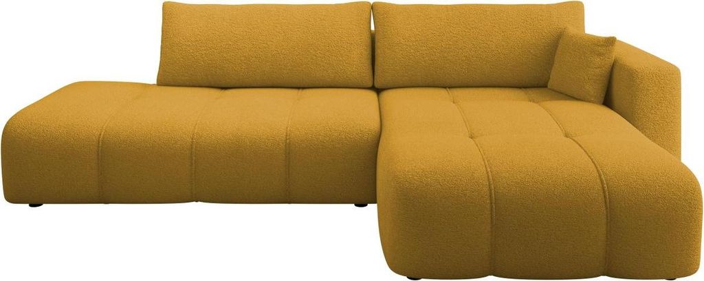 MIRJAN24 Ecksofa Furyn O, Wohnzimmer Eckcouch mit Bettkasten und Schlaffunktion, L-Form, Seite Rechts (Farbe: Velo 626)