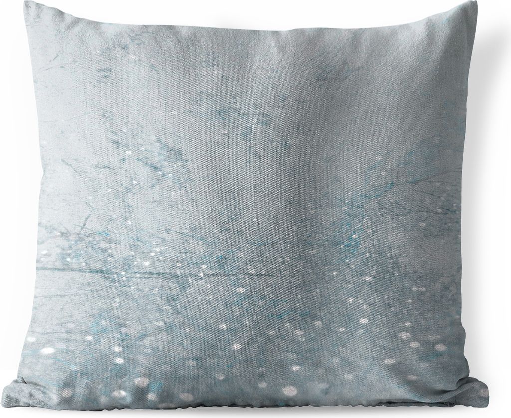 MuchoWow Outdoor Kissen - Marmor - Blau - Glitter - 50x50 cm - Wetterfest - Lounge Kissen - Komfortabel - Kissen mit Bild