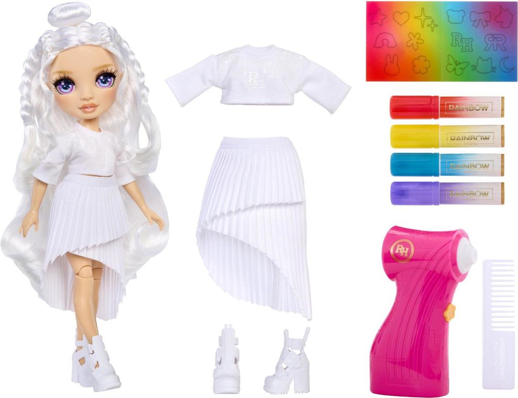 MGA Entertainment Rainbow High Air Brush & Create Fashion Dolls - Purple Eyes