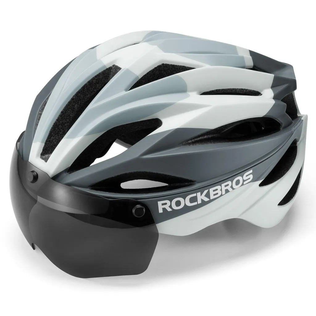 Casque de vélo ROCKBROS avec visière amovible gris mat 58-62 cm