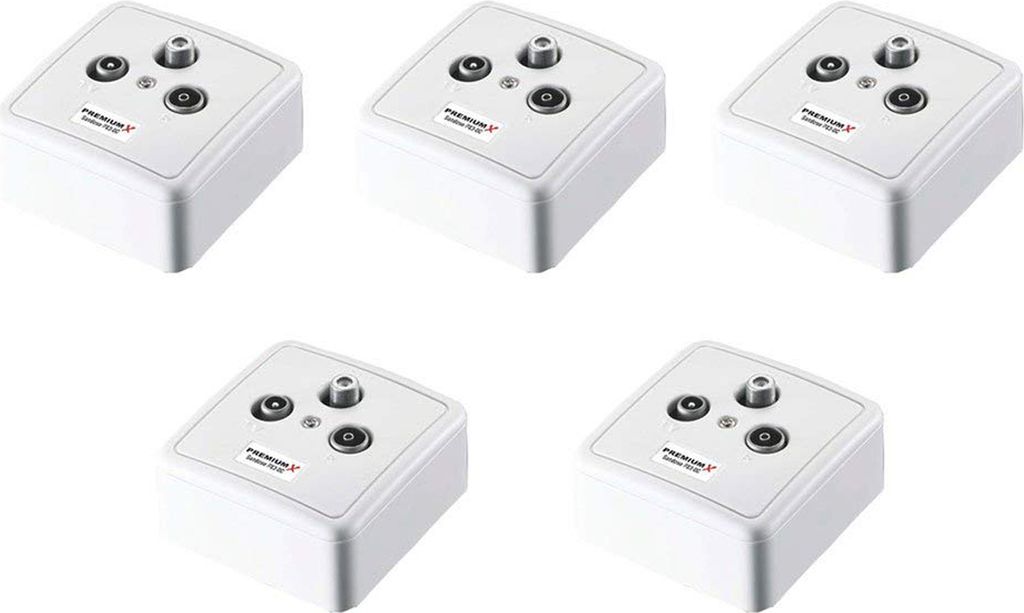 PremiumX 5X PX3-DC 3-fach Sat Durchgangsdose DC-Durchgang Antennendose SAT