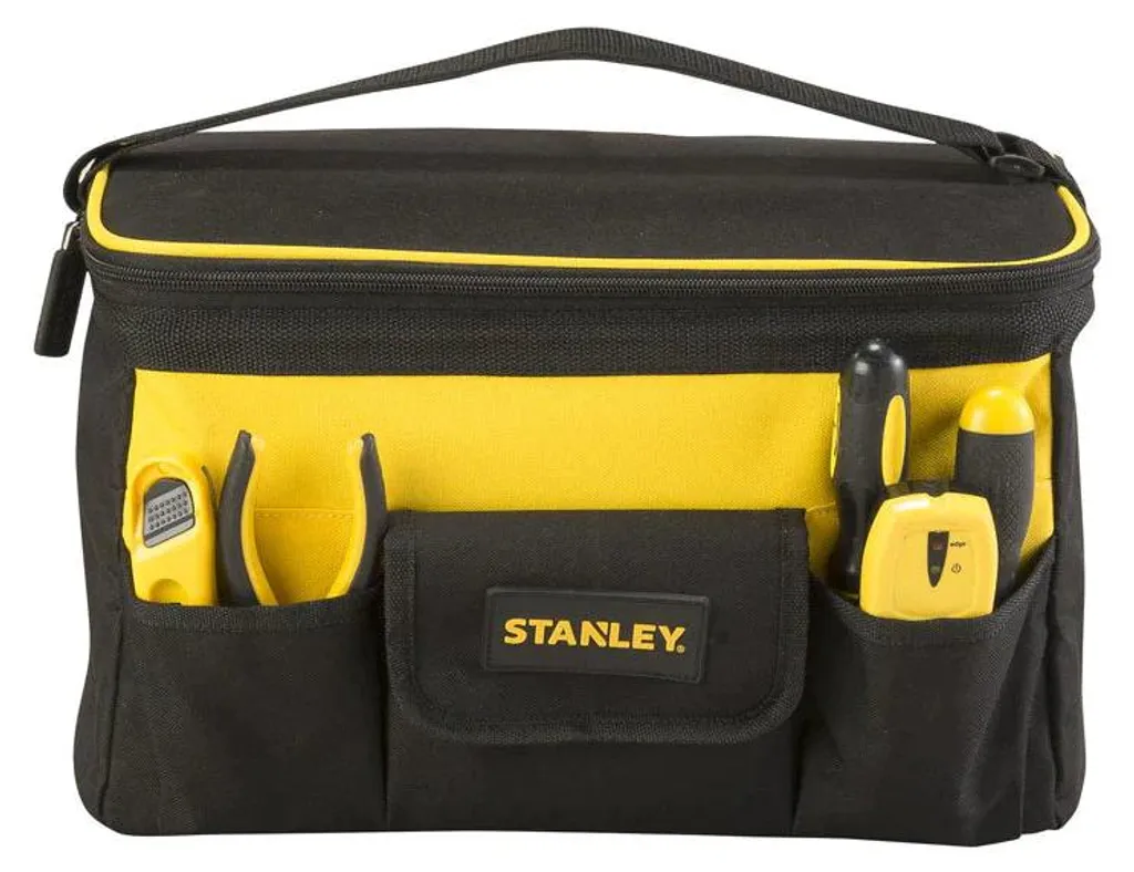 Sac porte-outils Stanley avec base rigide et porte-documents intégré Noir
