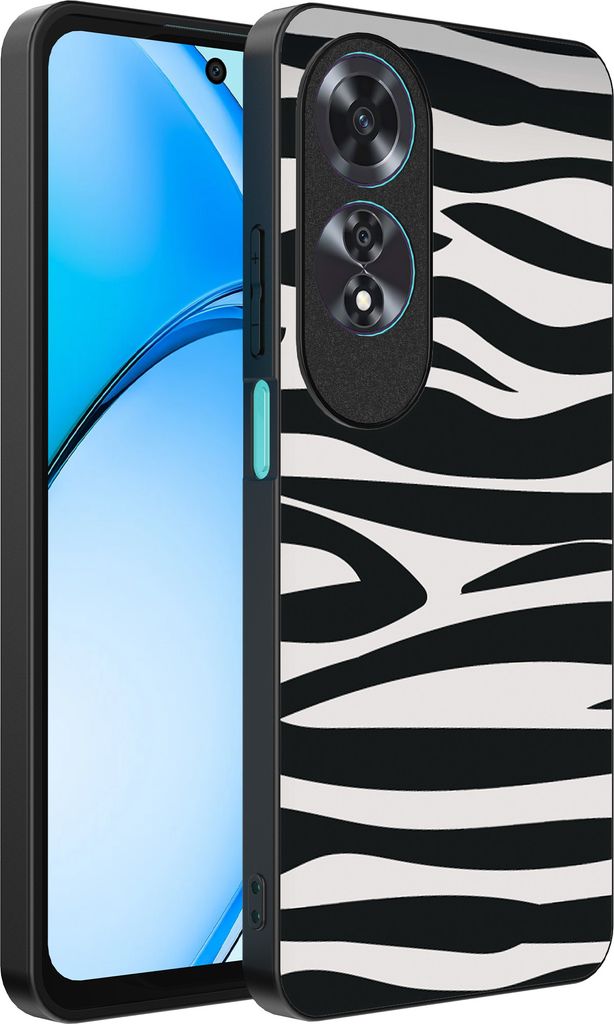 Smartphonica Telefon Fall geeignet für Oppo A60 mit Zebra-Druck - TPU zurück Abdeckung Fall Zebra-Design - Schwarz Weiß