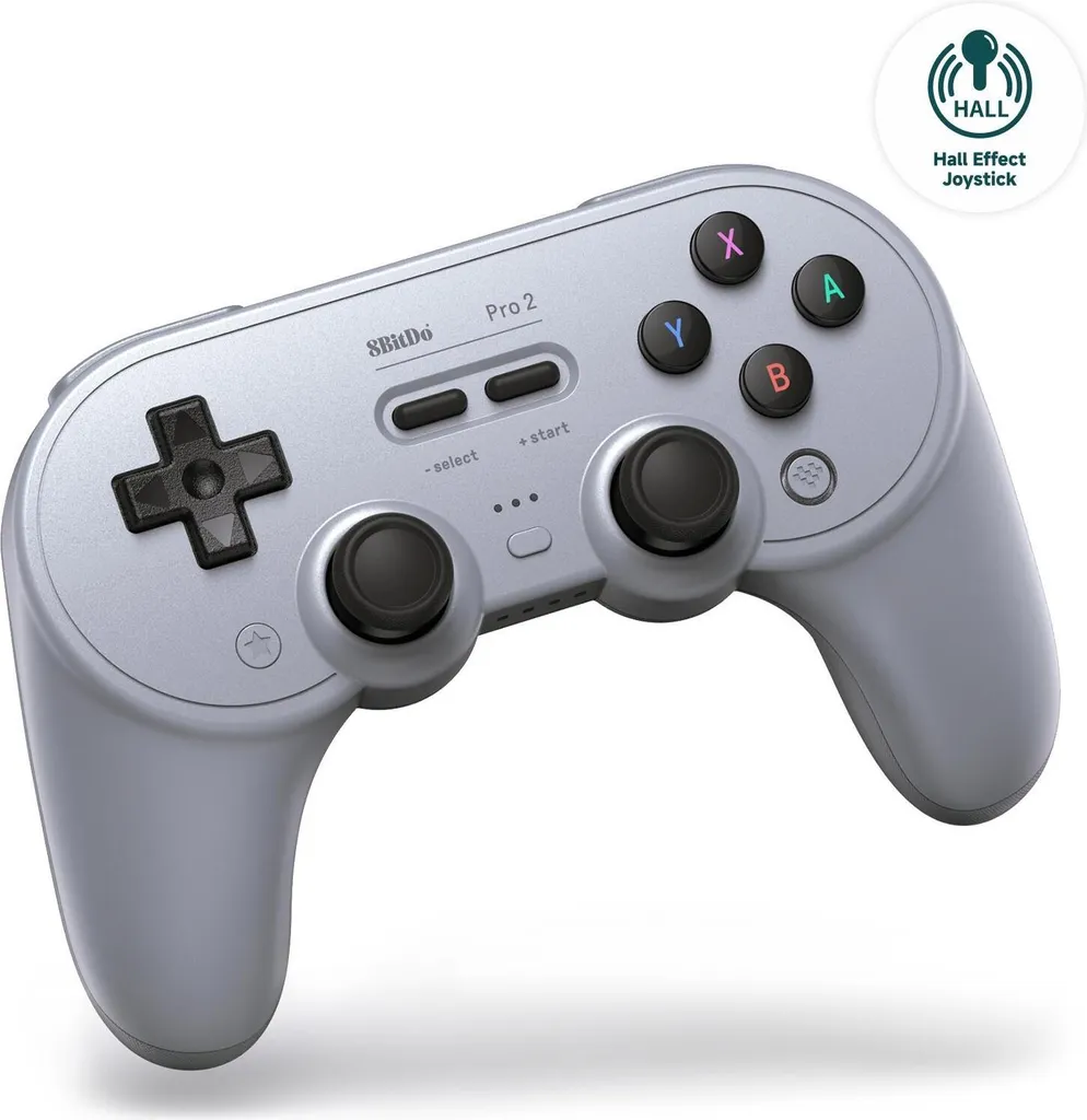 Manette 8BitDo Pro 2 Gamepad Gris avec Joysticks à Effet Hall Bluetooth