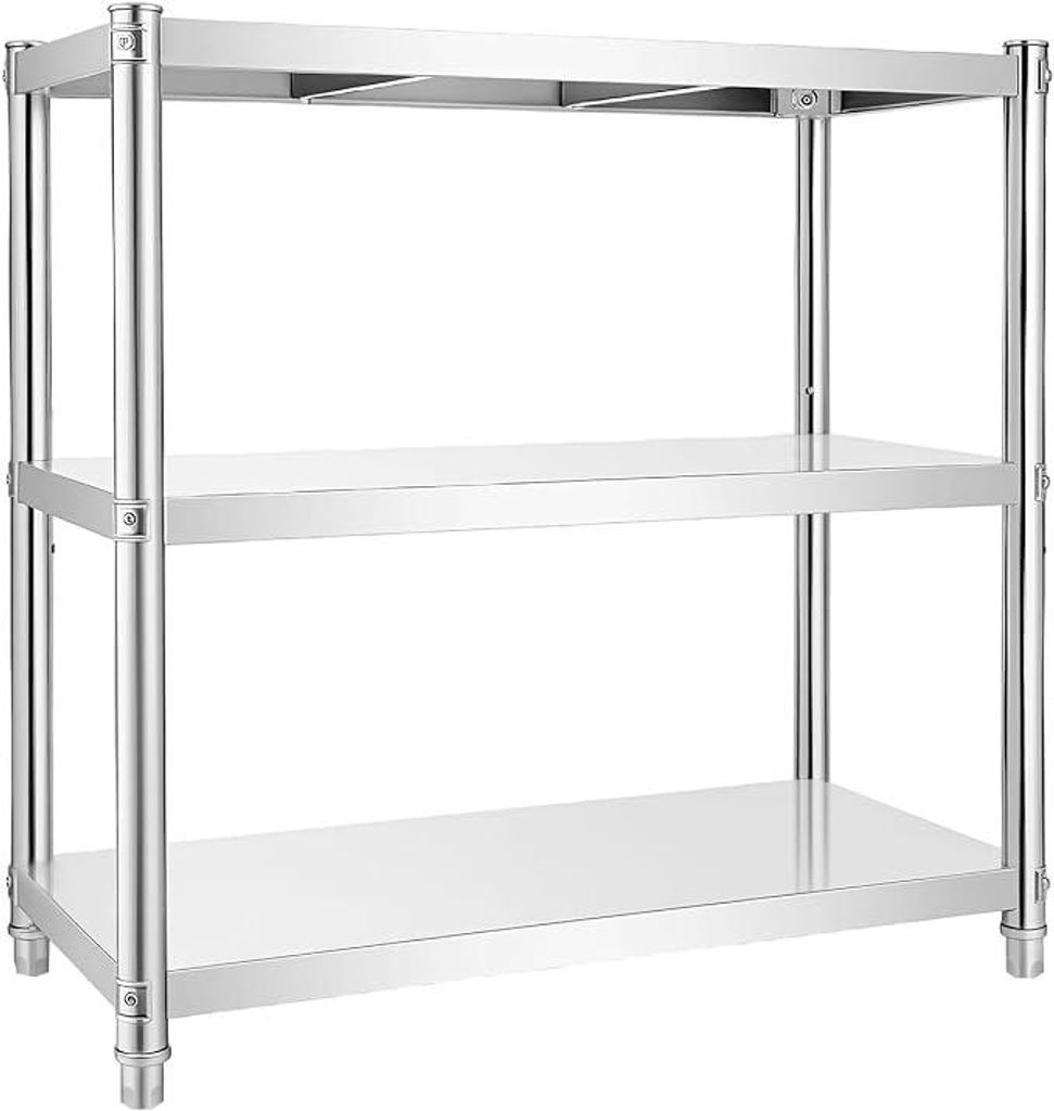 3 planken, keukenkast, roestvrijstalen plank, zwaar Productafbeelding 