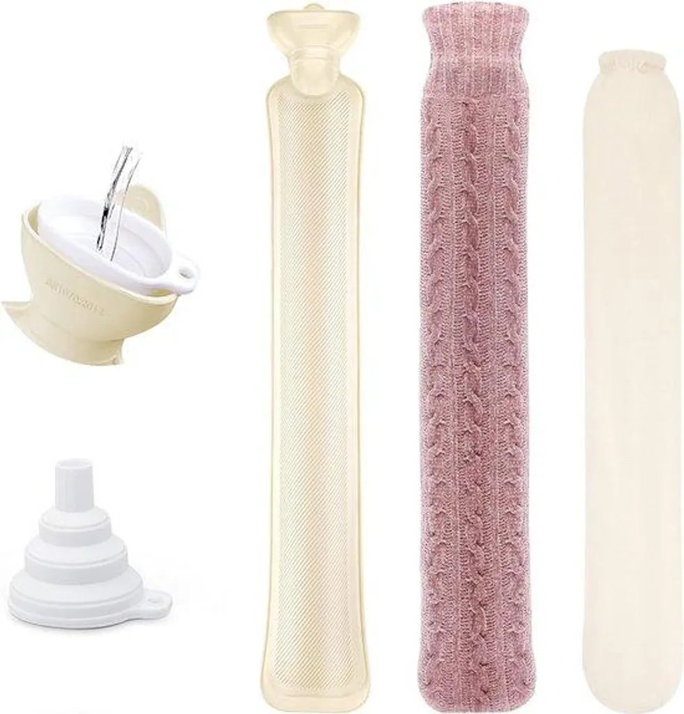 Bouillotte 2 Litres Soulagement Douleurs Cervicales et Épaules Rose