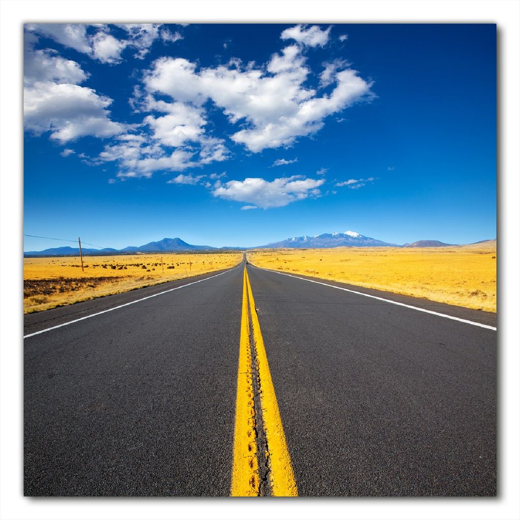 Wallario selbstklebende Möbelfolie/ Tischdecke für Innen und Außen, Größe: 100 x 100 cm - Route 89 in Arizona - Am Ende der Horizont