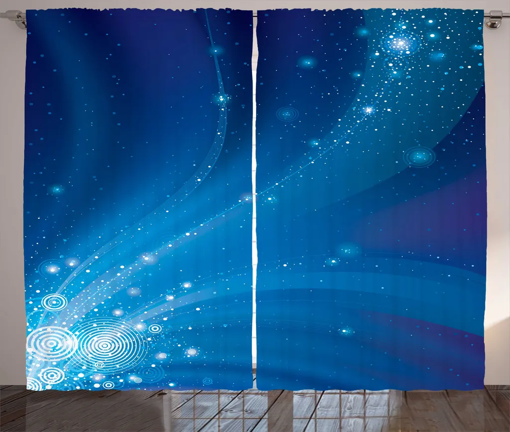Rideau pour Chambre à Coucher Bleu Ciel 280x225 cm Décoration Galaxie