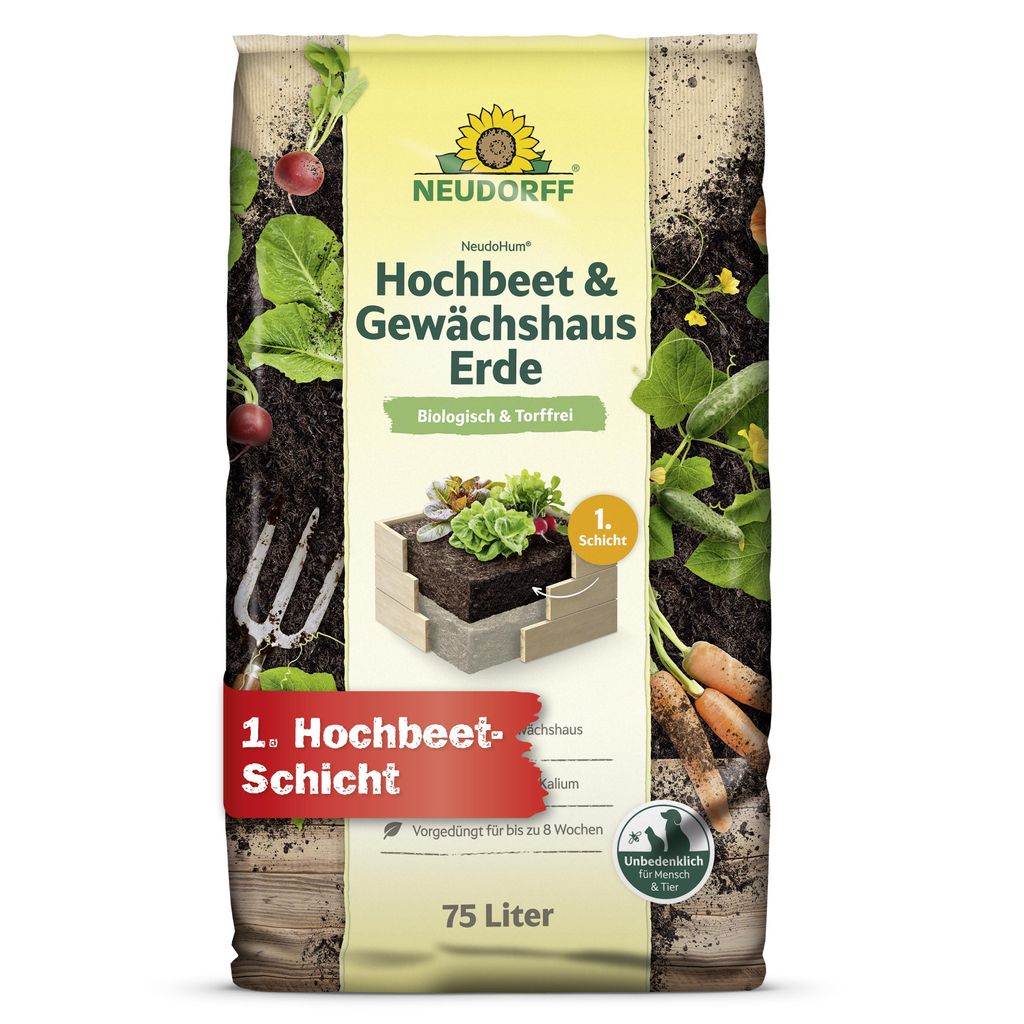 Neudorff NeudoHum Hochbeet- u. Gewächshauserde 75 Liter Produktbild 