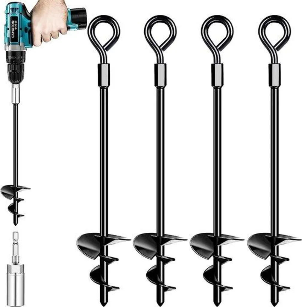 Stabilisateur trampoline : 4 piquets d'ancrage pour éviter le basculement
