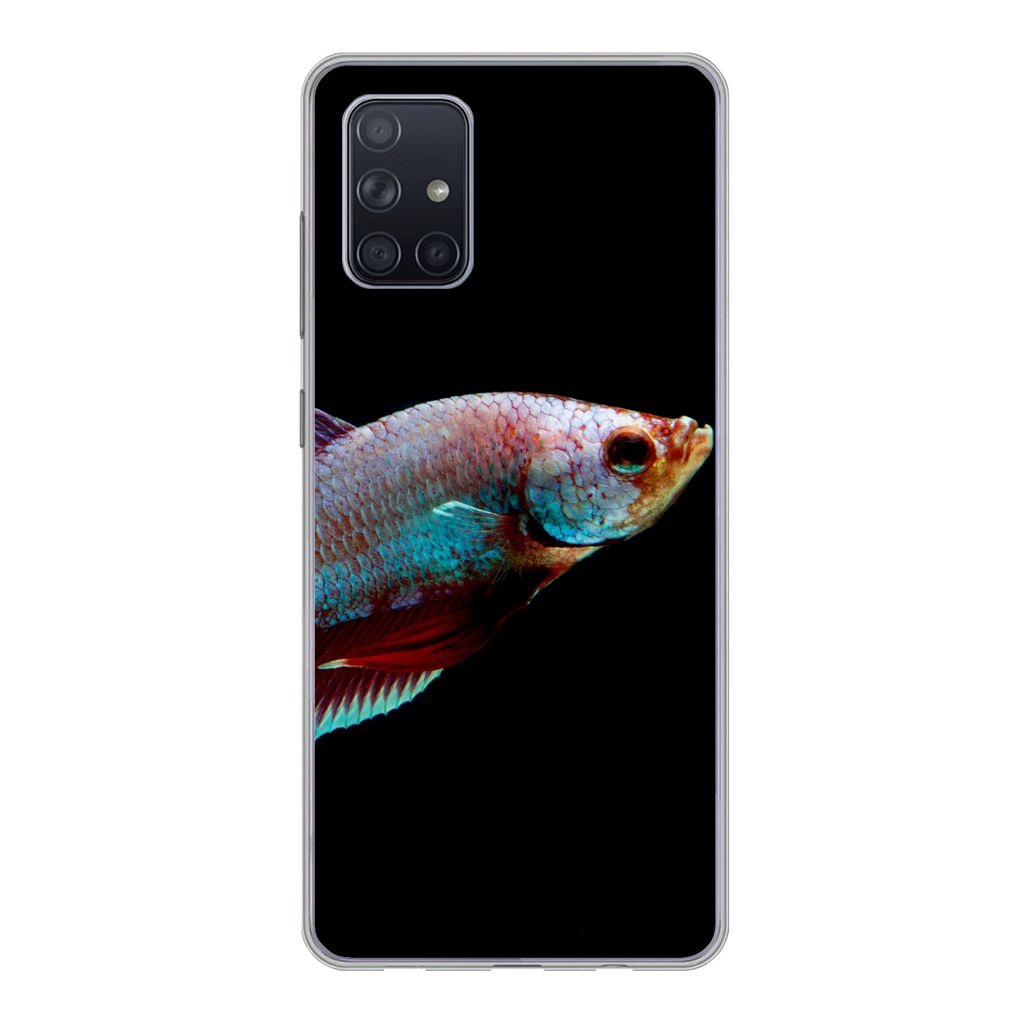 MuchoWow Handyhülle Schutzhülle Hülle für Samsung Galaxy A51 Fische - Tiere - Licht Silikon Softcase Handy Hülle