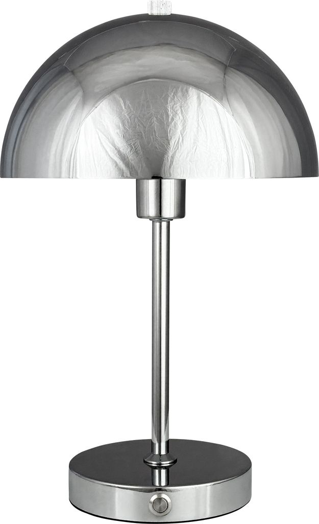 Tischlampe, Kabellos Dimmbar Tischleuchte, Led Tischleuchte Metall, Leselampe, USB Wiederaufladbare, Stockholm Chrom
